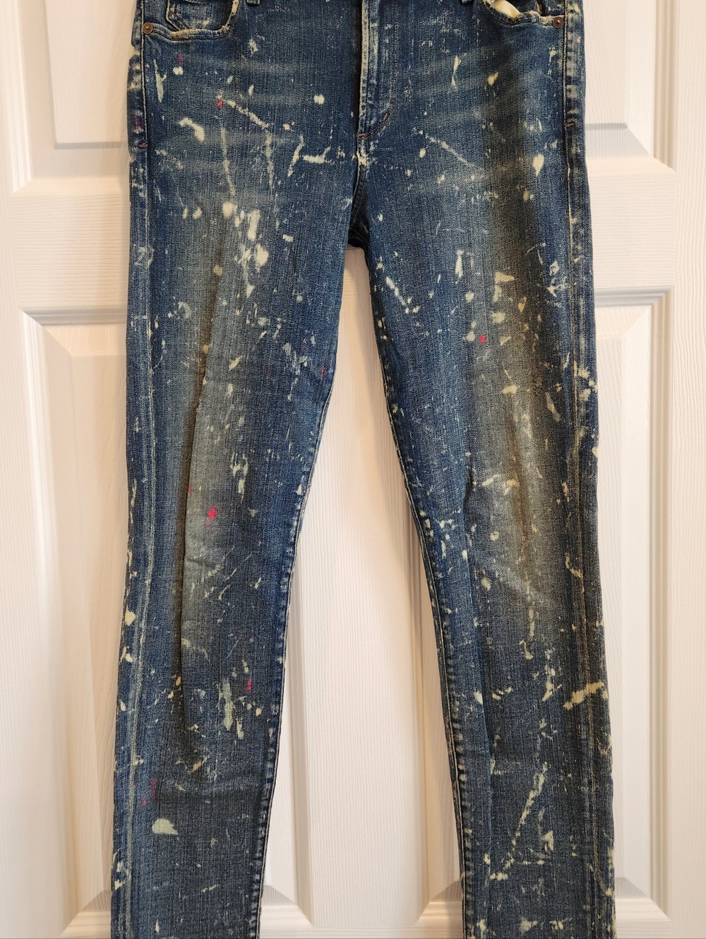 Citizens Of Humanity Paint-Splatter Distressed Skinny Jeans - Blue